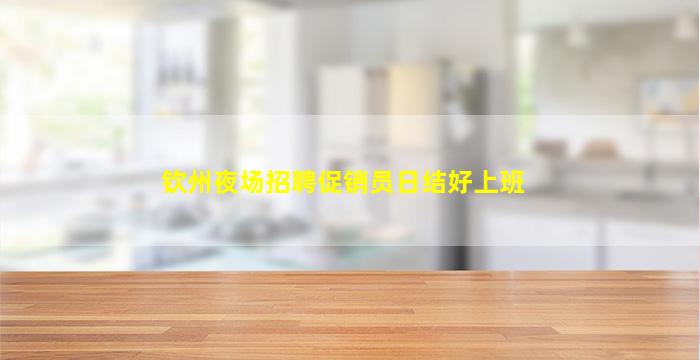 钦州夜场招聘促销员日结好上班
